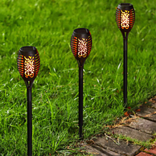 Solarize 4 PK Waterproof Solar Garden Flickering Flame Light SMD LED 1