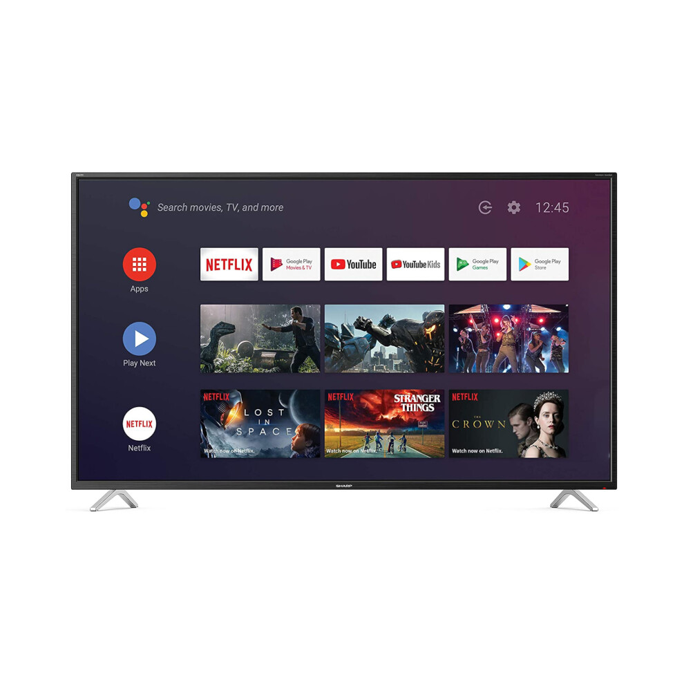 Sharp 50" Inch Ultra HD 4K LED Smart Android TV with Google Assisstant - Black