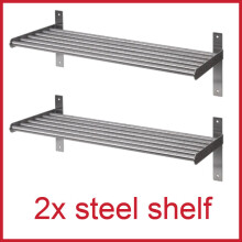 2x Ikea Kitchen Home Wall Shelf Rack Holder Stainless Steel storage