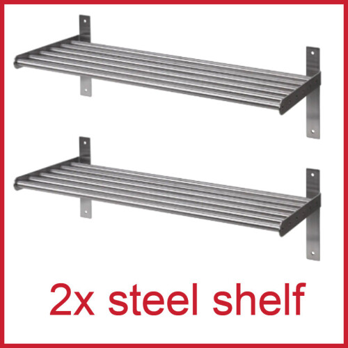2x Ikea Kitchen Home Wall Shelf Rack Holder Stainless Steel storage
