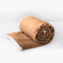 (Camel, Single (130 x 150 cm)) Luxury Super Soft Sherpa Fleece Blanket Faux Fur Sofa Mink Warm Thick Reversible Throw