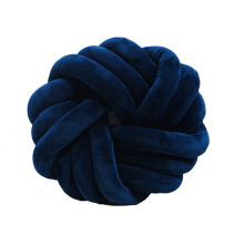 (Navy Blue) Decorative Round Knot Ball Throw Pillow, Home Decor Cushion Plush Throw Knotted Pillow Handmade Round Pillow Knotted Bedroom Decor Photography