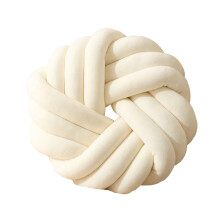 (White) Decorative Round Knot Ball Throw Pillow, Home Decor Cushion Plush Throw Knotted Pillow Handmade Round Pillow Knotted Bedroom Decor Photography