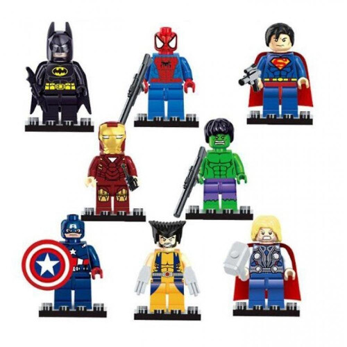 8 Pcs Marvel Avengers Super Hero Comic Mini Figures Dc Minifigure Gift Fits Lego