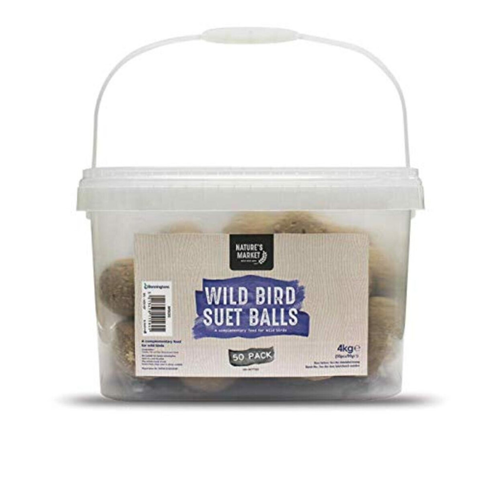 50 x Suet Fat Balls, Wild Bird Food High in Energy & Protein