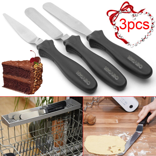 3pcs Stainless Steel Spatula Palette Knife Set Decorating Tools Kit 2