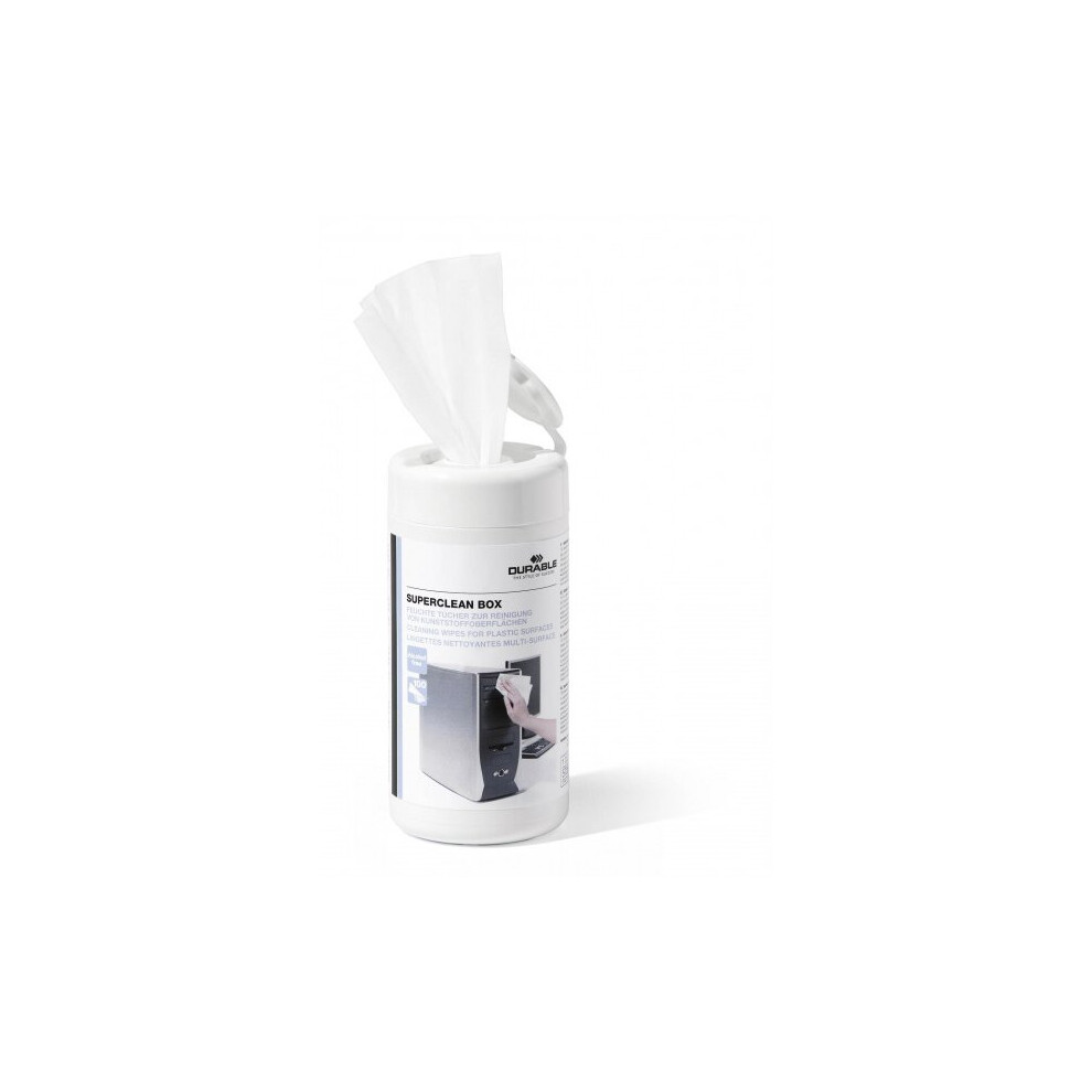 Durable SUPERCLEAN Anti-Static Biodegradable Tech Cleaning Wipes | Tub of 100