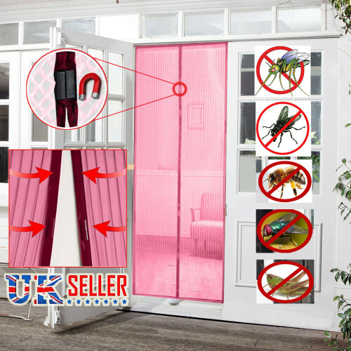Anti muggengaas deurgordijn Insectenhor (Roze) 2