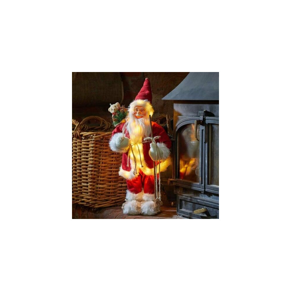 (Jumbo, Red) Deluxe Standing Santa Claus Figure LED Xmas Decoration