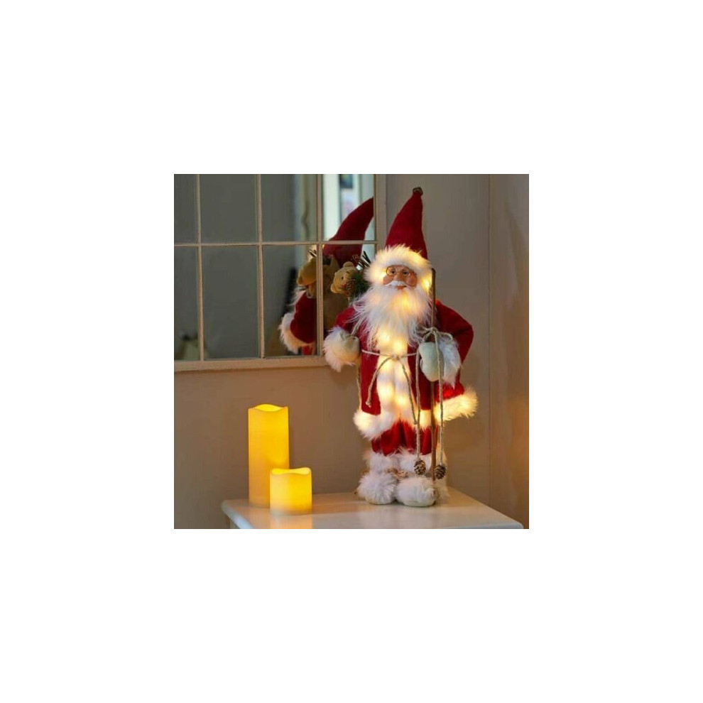 (Regular, Red) Deluxe Standing Santa Claus Figure LED Xmas Decoration