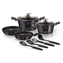 (Black Carbon Pro) Berlinger Haus 10 Pc Cookware Set Induction