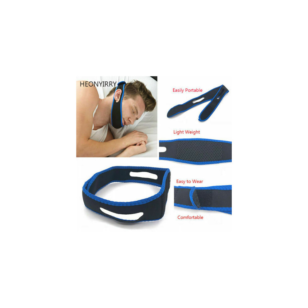 Anti Snore Aid Sleep Apnea Stop Snoring Strap Belt Jaw Solution Chin