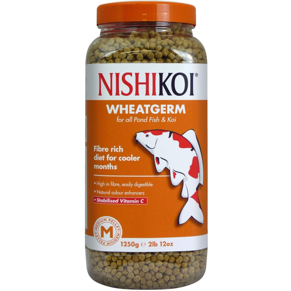 Nishikoi Wheatgerm Complete Food for Koi & Pond Fish Medium Pellet 1250g