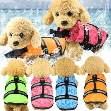 (Rose Red, L) Dog Life Jacket Pet Swimming Safe Vest Adjustable Reflective Swimsuit Clothes