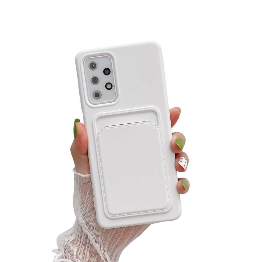 Card Holder Case Compatible With Samsung Galaxy A42 5G Sm-A426b In White 7427277364339