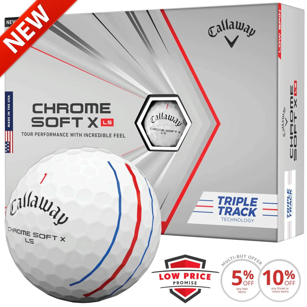 CALLAWAY CHROME SOFT X LS TRIPLE TRACK GOLF BALLS / WHITE / MULTIBUY DOZEN DEALS