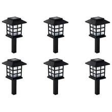 6 Piece Bright White LED Solar Powered chinese eastern Lantern