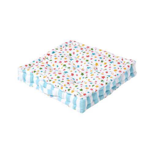 Homescapes (40 x 40 cm) Cotton Multi Coloured Stars Floor Cushion