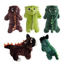 (Light Green, L) Halloween Pets Dog Puppy Hoodie Clothes Cute Dinosaur Party Cosplay Costume