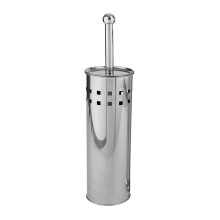 Stainless Steel Toilet Brush And Holder With Chrome Square Cut Out