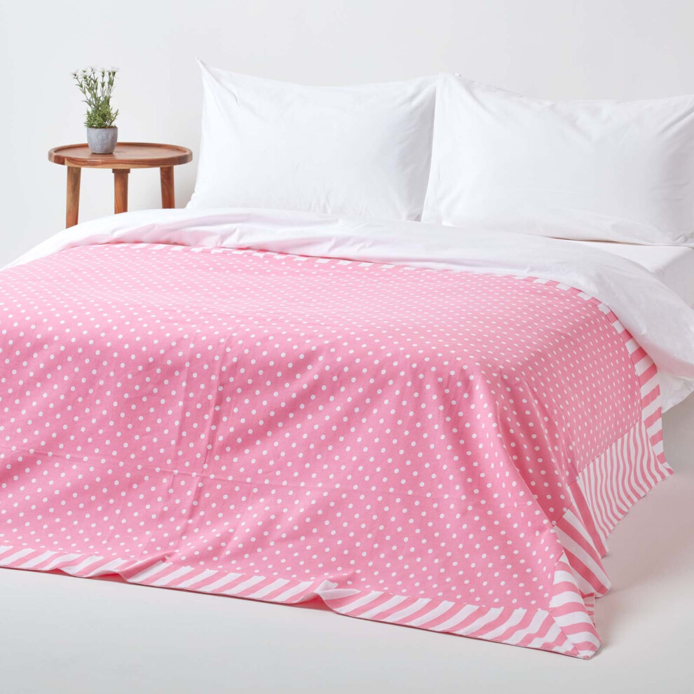 Homescapes (Pink) Cotton Decorative Sofa Throw Pink
