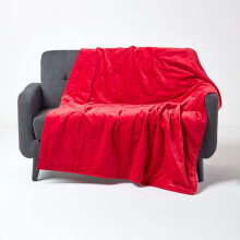 (Red, 150 x 200 cm) Velvet Quilted Throw