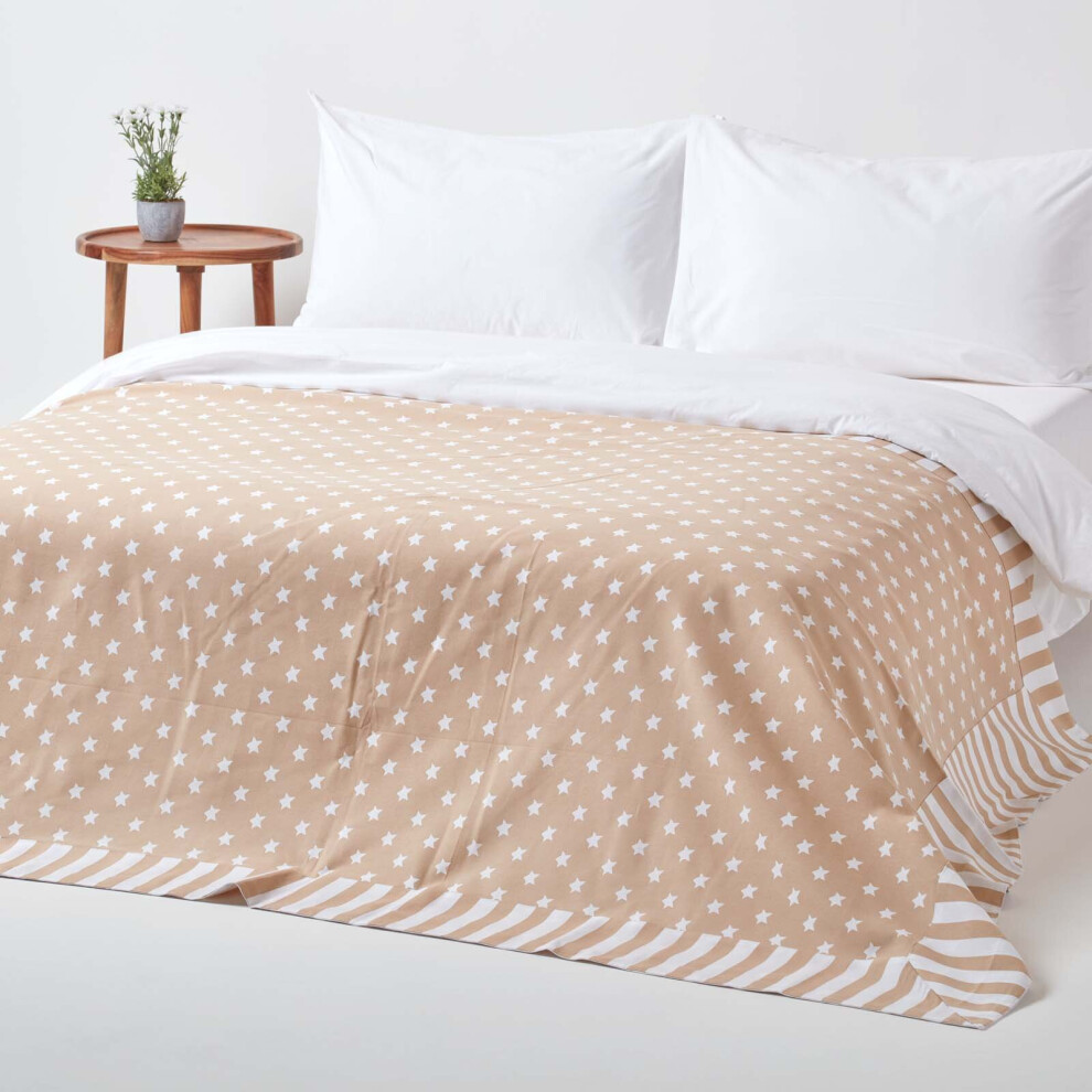 Homescapes (Beige) Cotton Decorative Sofa Throw Cream