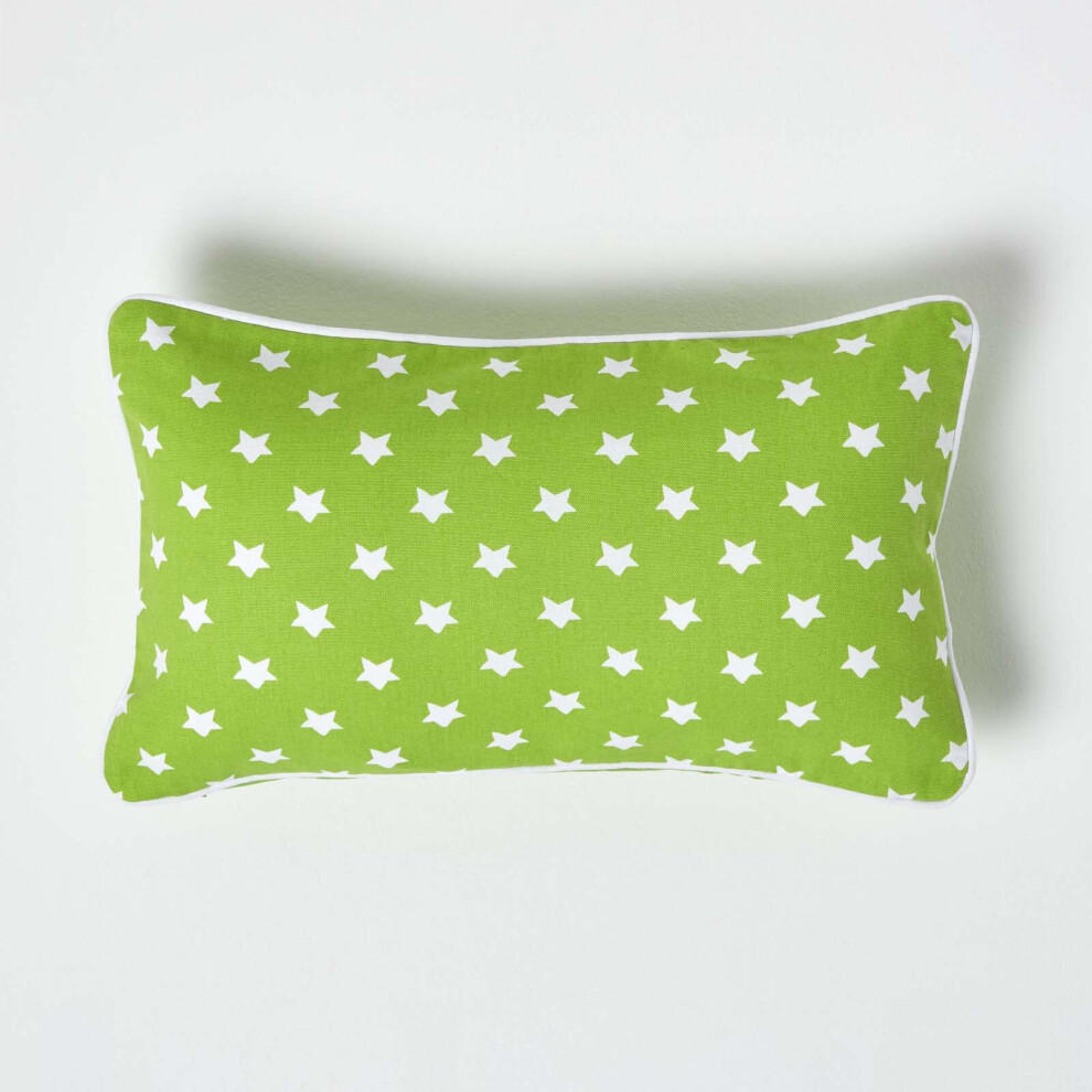 Homescapes (30 X 50 Cm, Stars) Cotton Stars Cushion Cover Green