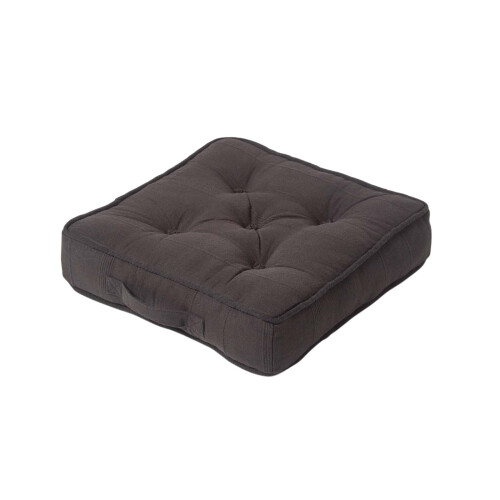 Homescapes (Black) Rajput Ribbed Cotton Floor Cushion