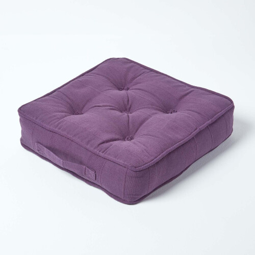 Homescapes (Purple) Rajput Ribbed Cotton Floor Cushion
