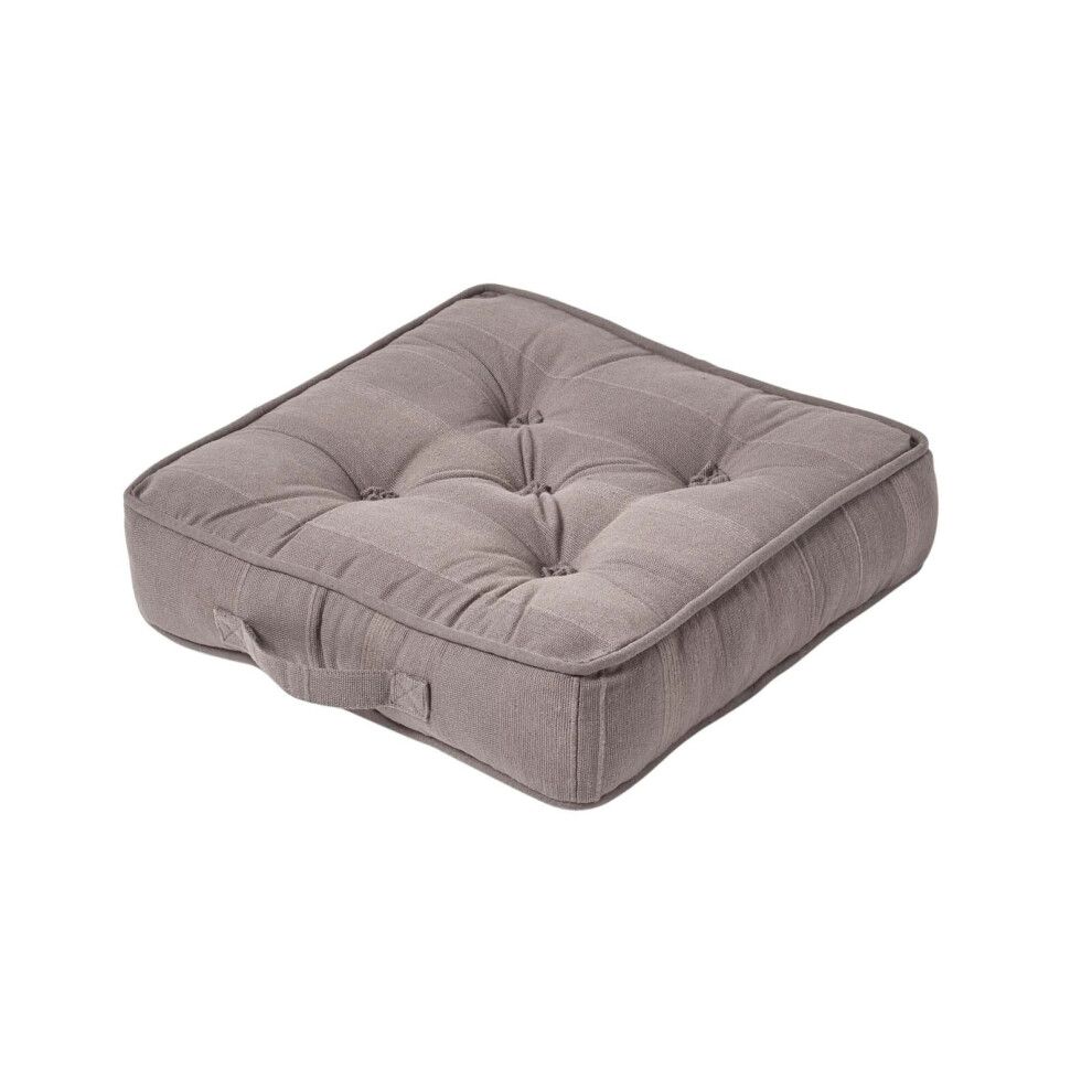 Homescapes (Charcoal ) Rajput Ribbed Cotton Floor Cushion Grey