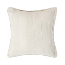 (60 x 60 cm, Natural) Cotton Rajput Ribbed Cushion Cover