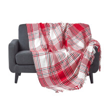 (Red, 150 x 200 cm) Tartan Check Sofa and Bed Throw