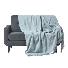 (Grey, 225 x 255 cm) Nirvana Slub Cotton Throw