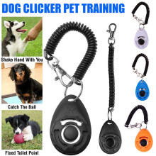 (Pink) Pet Trainer Oval Shape Elastic ABS Dog Training Clicker for Outdoor