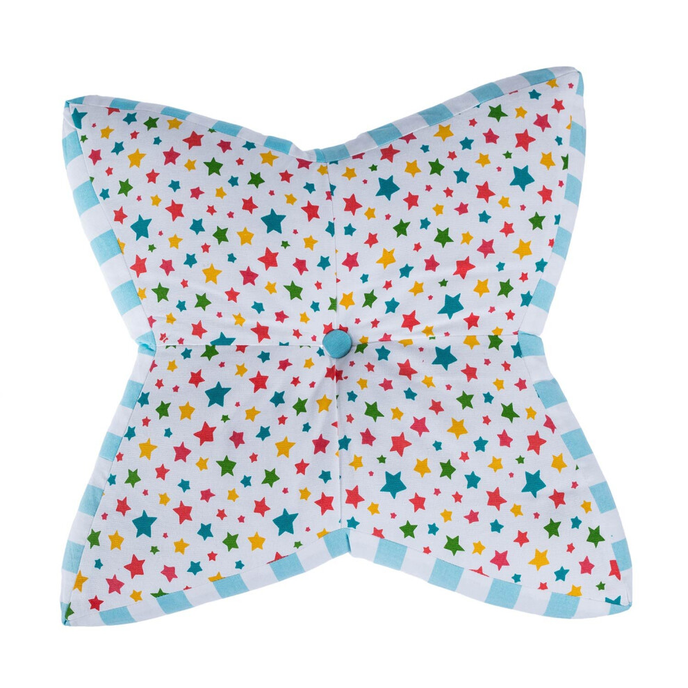 Homescapes Multi Stars & Blue Stripes Children's Star Floor Cushion