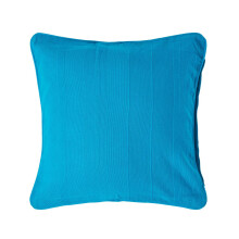 (60 x 60 cm, Teal) Cotton Rajput Ribbed Cushion Cover