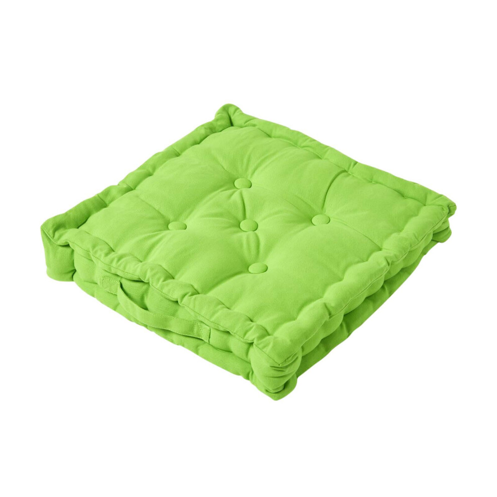 Homescapes (40 X 40 Cm, ) Cotton Plain Floor Cushion Green
