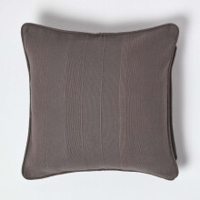 (60 x 60 cm, Grey) Cotton Rajput Ribbed Cushion Cover
