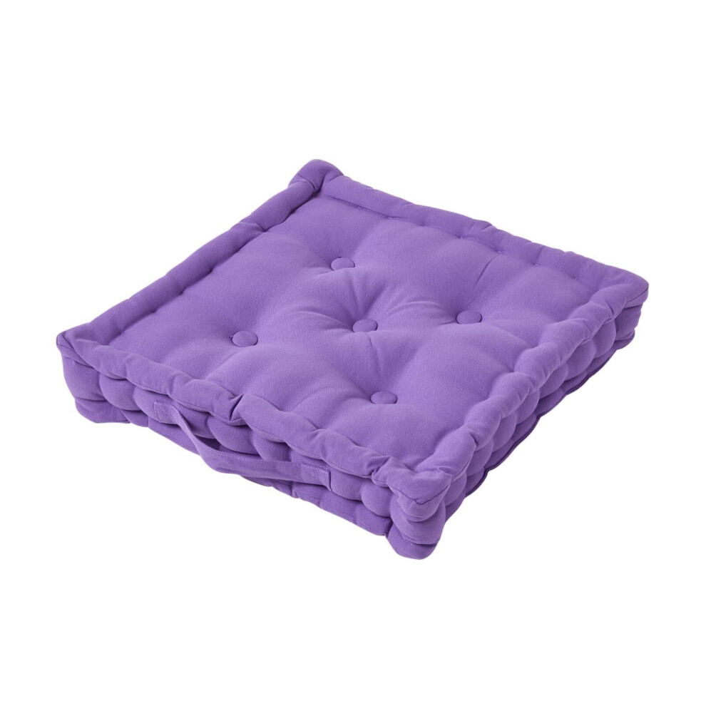 Homescapes (40 X 40 Cm, ) Cotton Plain Floor Cushion Purple