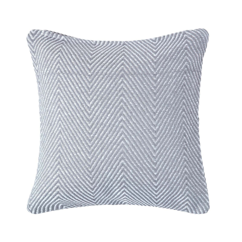 Homescapes (60 X 60 Cm, Grey) Cotton Halden Chevron Cushion Cover