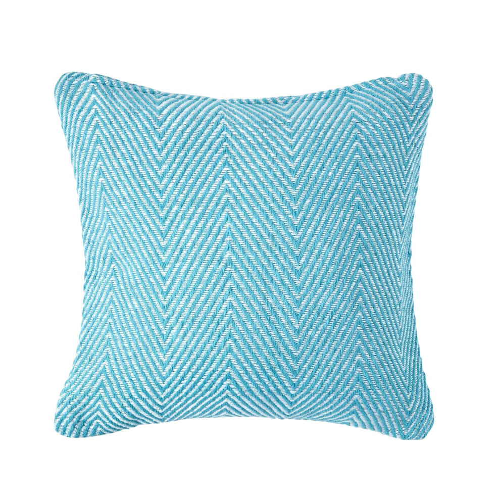 Homescapes (60 X 60 Cm, Teal) Cotton Halden Chevron Cushion Cover
