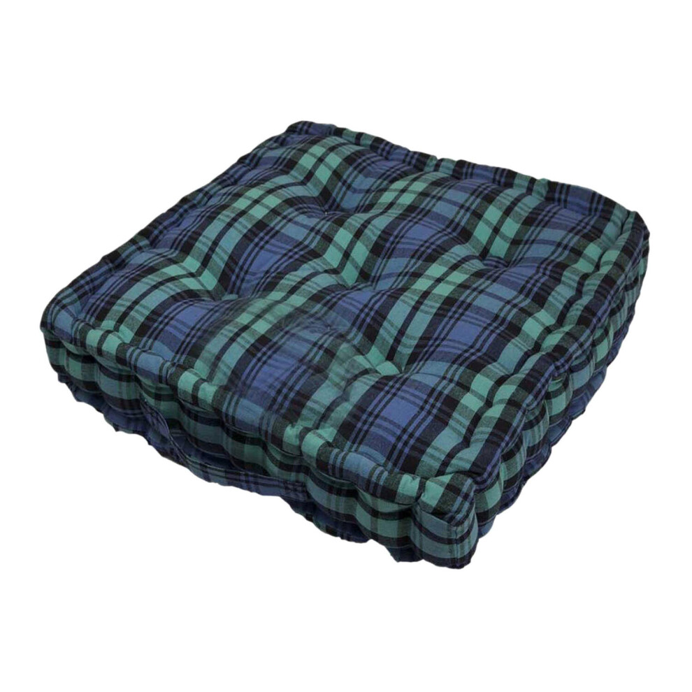 (40 x 40 cm) Cotton Black Watch Tartan Floor Cushion