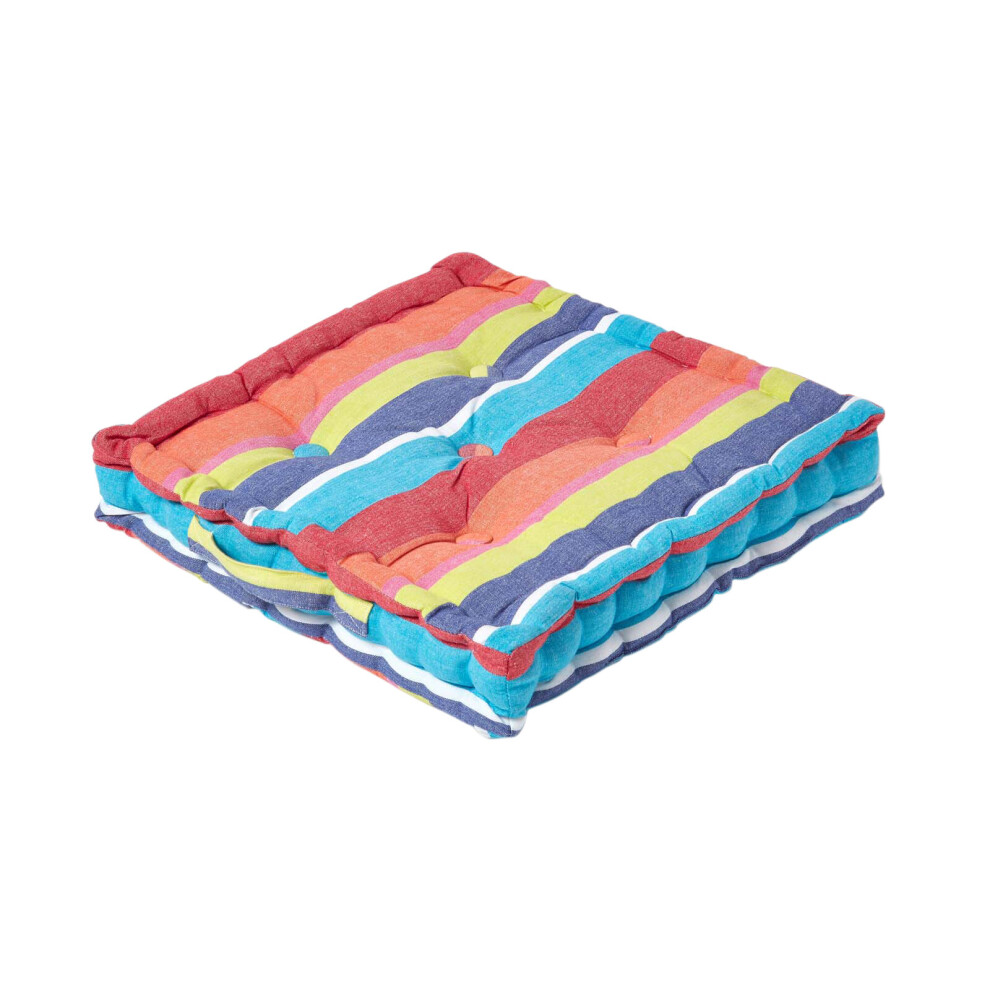 Cotton Multicoloured Stripe Floor Cushion