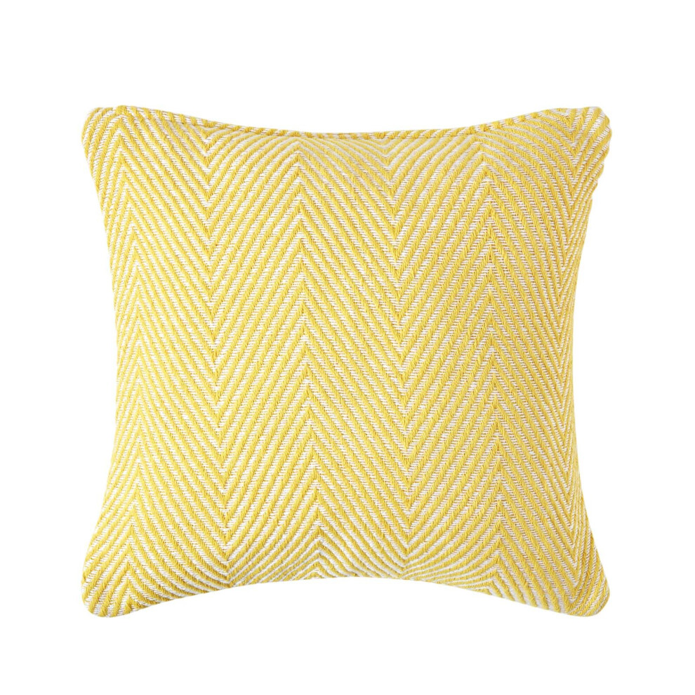 Homescapes (60 X 60 Cm, Yellow) Cotton Halden Chevron Cushion Cover