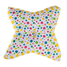 Homescapes Multi Polka Dots & Yellow Stripes Children's Star Floor Cushion