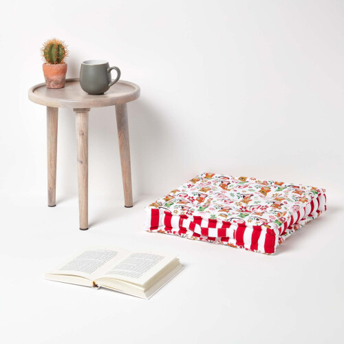 Homescapes (40 x 40 cm) Cotton Owl Floor Cushion 1