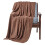 Homescapes (Chocolate, 150 x 200 cm) Cotton Cable Knit Throw 1