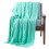 Homescapes (Green, 130 x 170 cm) Cotton Cable Knit Throw 1
