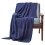 Homescapes (Navy, 150 x 200 cm) Cotton Cable Knit Throw 1